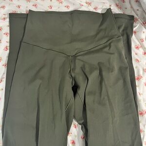 Olive Green High-Waisted Leggings
